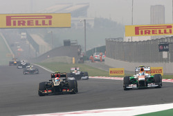 Romain Grosjean, Lotus F1 Team and Adrian Sutil, Sahara Force India F1 Team