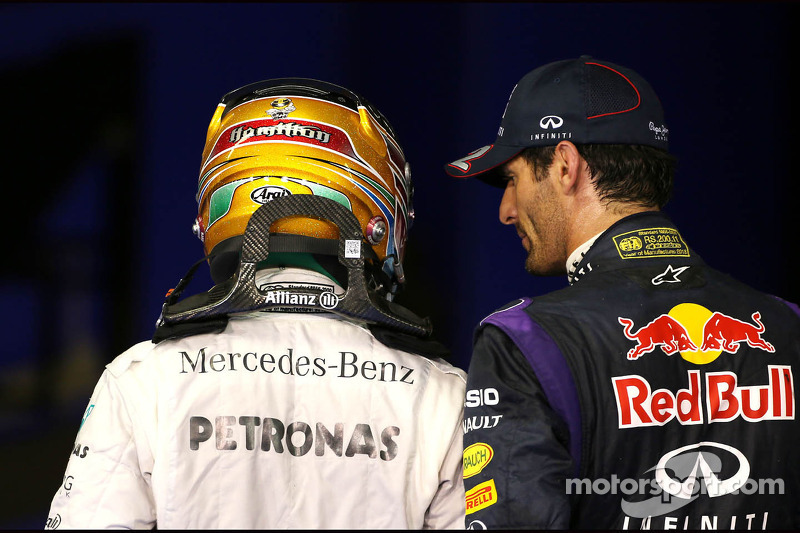 Mark Webber, Red Bull Racing and Lewis Hamilton, Mercedes Grand Prix