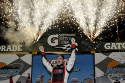 Race winner Erik Jones celebrates