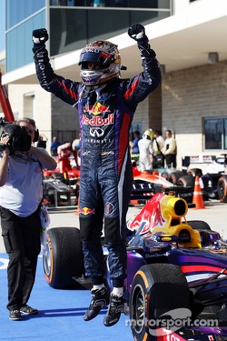 Sebastian Vettel, Red Bull Racing RB9 celebrates his 8th consecutive win in parc ferme