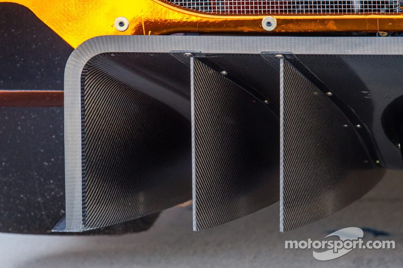 Rear diffuser on the 60 Michael Shank Racing Riley Ford EcoBoost V6 at