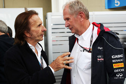 (L to R): Emerson Fittipaldi, with Dr Helmut Marko, Red Bull Motorsport Consultant