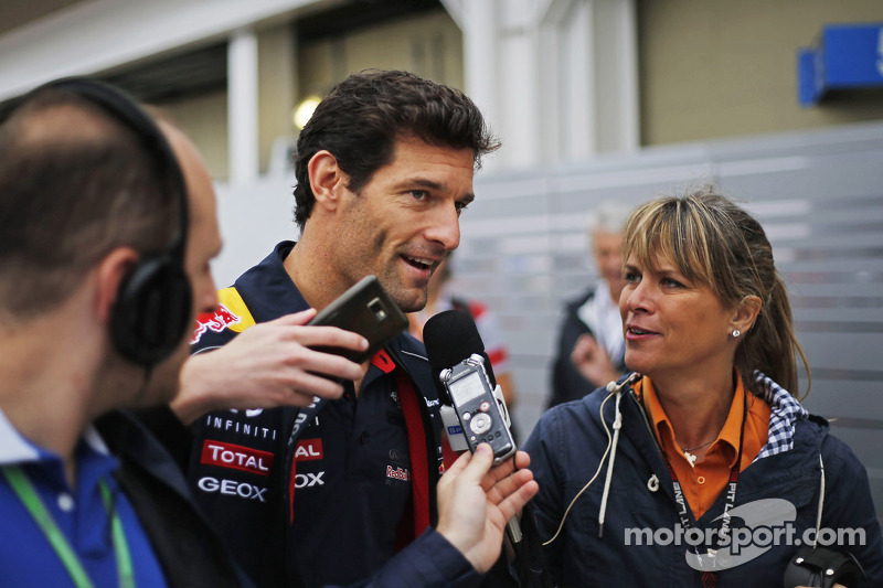 Mark Webber, Red Bull Racing with the media