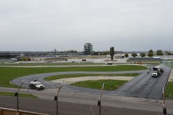 Work on repaving the infield road course continues