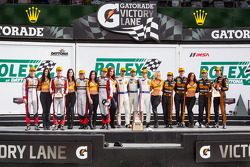 P class podium: class and overall winners Joao Barbosa, Christian Fittipaldi, Sébastien Bourdais, second place Wayne Taylor, Max Angelelli, Ricky Taylor, Jordan Taylor, third place Brian Frisselle, Burt Frisselle, John Martin, Fabien Giroix