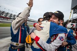 Race winner Christian Fittipaldi celebrates with Burt Frisselle