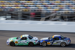 #26 Freedom Autosport Mazda MX-5: Randy Pobst, Andrew Carbonell, #5 CJ Wilson Racing Mazda MX-5: Stevan McAleer, Chad McCumbee