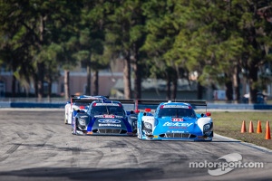 #01 Chip Ganassi Racing Riley DP Ford EcoBoost: Scott Pruett, Memo Rojas, Scott Dixon, #60 Michael Shank Racing with Curb/Agajanian Riley DP Ford EcoBoost: John Pew, Oswaldo Negri, Justin Wilson