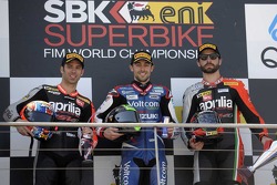 Podium : Eugene Laverty, Marco Melandri, Sylvain Guintoli