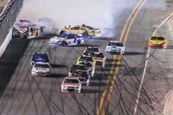 Wreck coming to the checkered flag