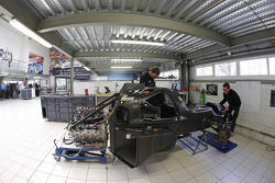 Onroak Automotive engineers work on the Ligier JS P2