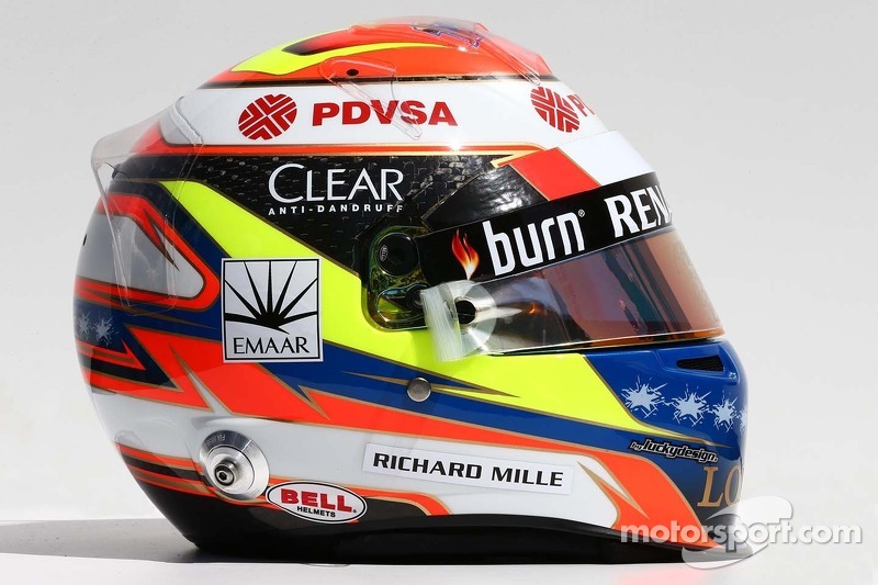 the helmet of pastor maldonado, lotus f1 team