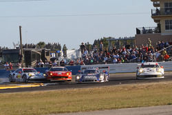 Contact between the #912 Porsche North America Porsche 911 RSR: Patrick Long, Michael Christensen, Jörg Bergmeister and #49 Spirit of Race Ferrari 458 Italia: Gianluca Roda, Paolo Ruberti, Mirko Venturi