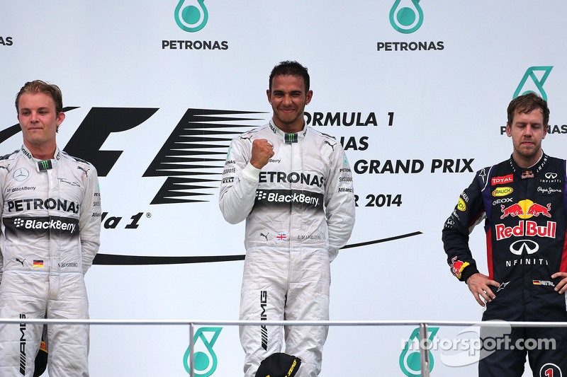 2014: 1. Lewis Hamilton, 2. Nico Rosberg, 3. Sebastian Vettel
