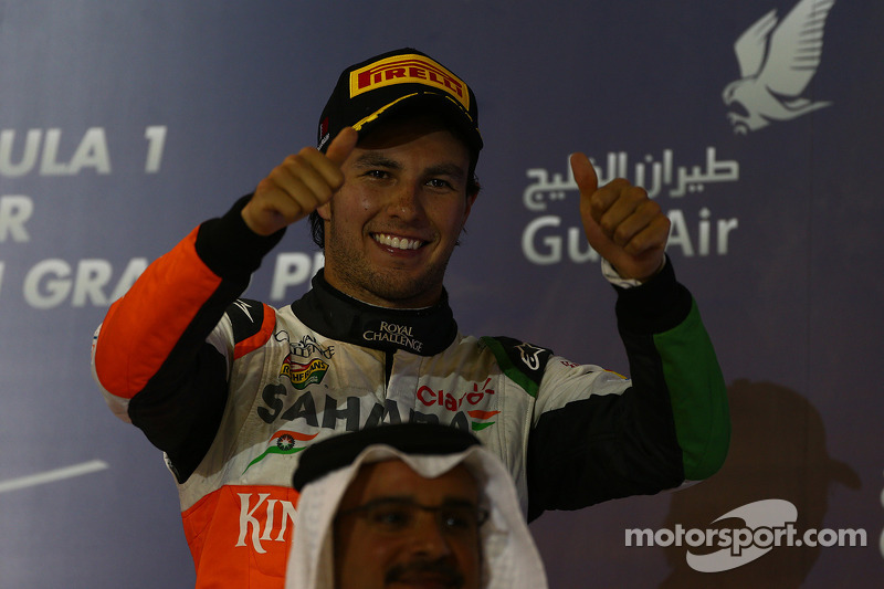 terceiro colocado Sergio Perez, Sahara Force India F1