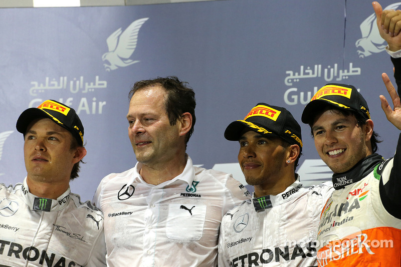 Podium: 1. Lewis Hamilton, Mercedes AMG F1; 2. Nico Rosberg, Mercedes AMG F1; 3. Sergio Perez, Sahar