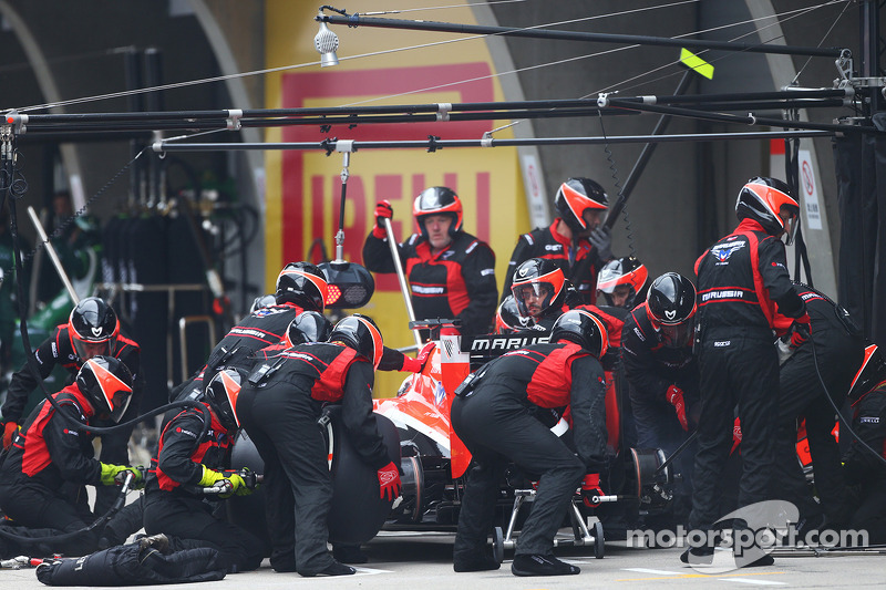 Jules Bianchi, Marussia F1 Takımı MR03 pitstop yapıyor