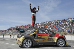 Winner Petter Solberg celebrates