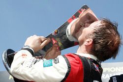 Winner Petter Solberg celebrates