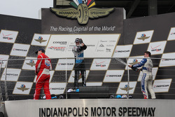 Podium: race winner Matthew Brabham, second place Luiz Razia, third place Jack Harvey