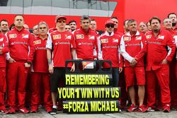 (L to R): Kimi Raikkonen, Ferrari, Marco Mattiacci, Ferrari Team Principal, Fernando Alonso, Ferrari and the Ferrari team remember the 1996 Spanish GP at Barcelona, where Michael Schumacher, won his first GP with Ferrari