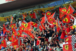 Ferrari fans in the grandstand