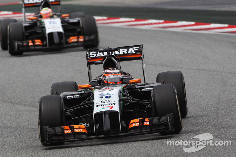 Nico Hulkenberg, Sahara Force India F1 VJM07 y Sergio Pérez, Sahara Force India F1 VJM07