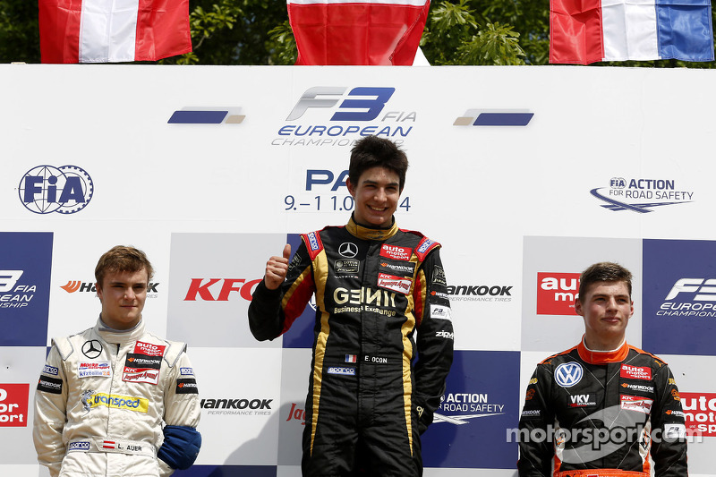 Podyum: Yarış galibi Esteban Ocon, ikinci sıra Lucas Auer, üçüncü sıra Max Verstappen
