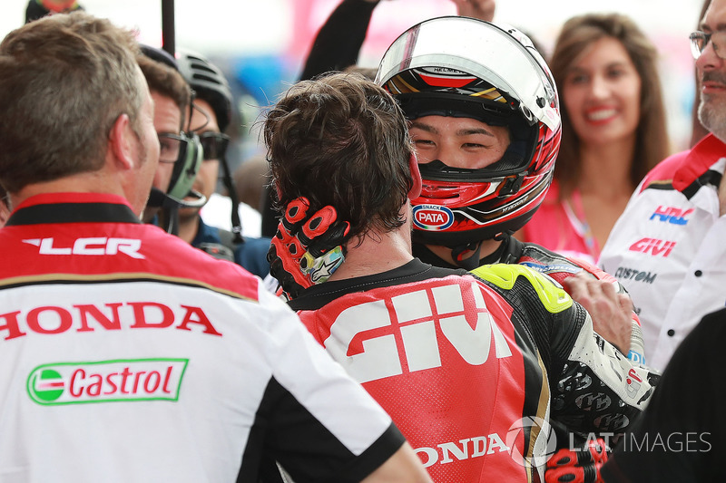 Race winner Cal Crutchlow, Team LCR Honda, Takaaki Nakagami, Team LCR Honda