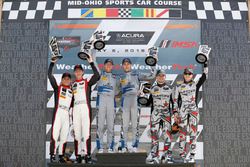 GTD podium: #48 Paul Miller Racing Lamborghini Huracan GT3, GTD: Madison Snow, Bryan Sellers, #14 3GT Racing Lexus RCF GT3, GTD: Dominik Baumann, Kyle Marcelli, #86 Meyer Shank Racing with Curb-Agajanian Acura NSX, GTD: Katherine Legge, Alvaro Parente, podium