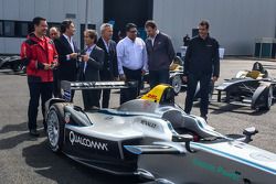 The first 10 Formula E cars are delivered and presented: Formula E CEO Alejandro Agag with Alain Pro