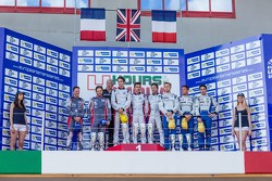 Podium: race winners Simon Dolan, Harry Tincknell, Filipe Albuquerque, second place Jan Charouz, Vincent Capillaire, third place Nelson Panciatici, Oliver Webb, Paul Loup Chatin