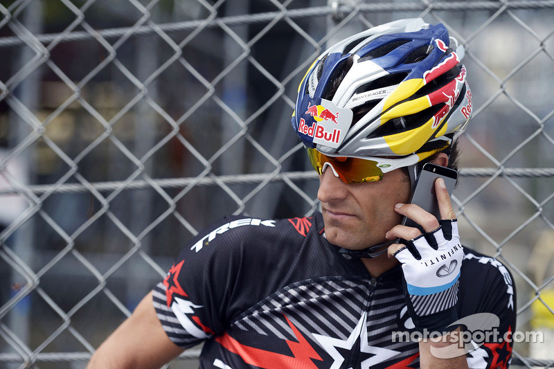 Mark Webber, WEC Porsche Team, cycles through Monaco