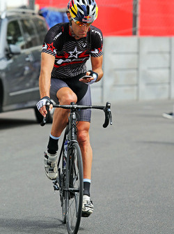 Mark Webber, WEC Porsche Team, cycles through Monaco