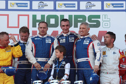 LM GTE podium: race winners Andrea Bertolini, Viktor Shaitar, Serguey Zlobin, Boris Rotenberg