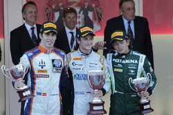 Podium: race winner Stephane Richelmi, second place Sergio Canamasas, third place Rio Haryanto