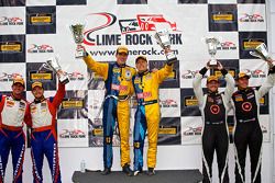 CTSCC GS Class podium: race winners Matt Plumb, Nick Longhi, second place Andy Lally, Matt Bell, third place Kyle Gimple, Ryan Eversley