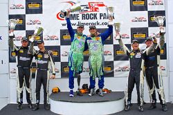 CTSCC ST Class podium: race winners Liam Dwyer, Tom Long, second place Stevan McAleer, Chad McCumbee, third place Tyler McQuarrie, Marc Miller