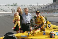 Speedway historian Donald Davison with Ryan, Beccy and Ryden Hunter-Reay