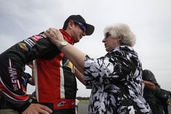 Kurt Busch is greeted by his mother