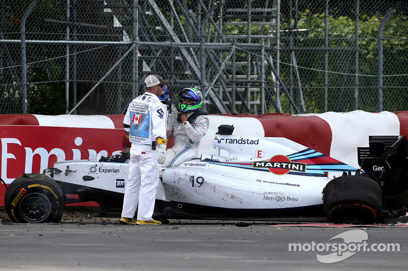 Choque entre Felipe Massa, Williams F1 Team y Sergio Pérez, Sahara Force India