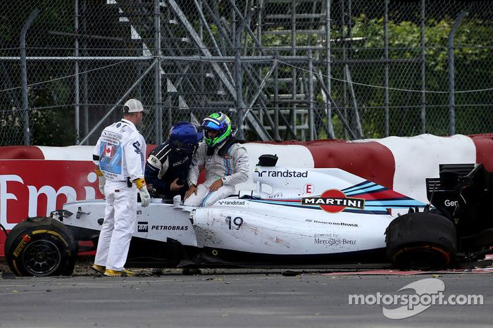Choque entre Felipe Massa, Williams F1 Team y Sergio Pérez, Sahara Force India