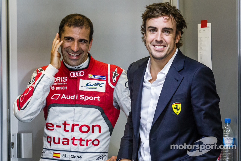 Marc Gene y Fernando Alonso en Le Mans 2014