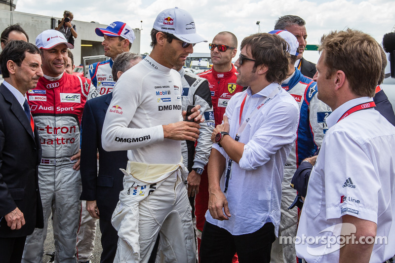 Mark Webber y Fernando Alonso en Le Mans 2014