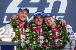 LMP1-H podium: class and overall winners Marcel Fässler, Andre Lotterer, Benoit Tréluyer