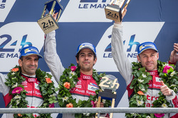 LMP1-H podium: second place Lucas Di Grassi, Marc Gene, Tom Kristensen