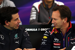 Toto Wolff, Mercedes AMG F1 Shareholder and Executive Director and Christian Horner, Red Bull Racing Team Principal in the FIA Press Conference