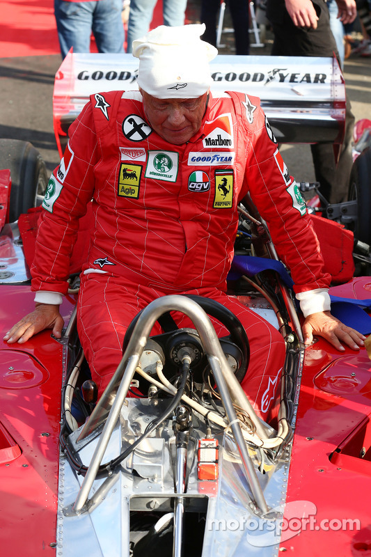 Niki Lauda, Mercedes Non-Executive Chairman is reunited with his Ferrari 312T2