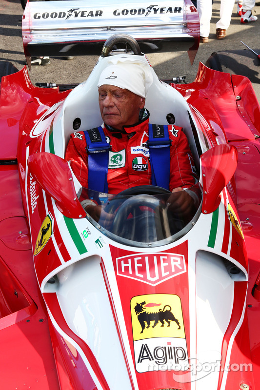 Niki Lauda, Mercedes Non-Executive Chairman is reunited with his Ferrari 312T2
