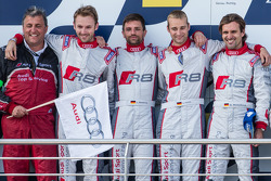 Podium: race winners Christopher Haase, Christian Mamerow, René Rast, Markus Winkelhock